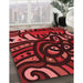 Machine Washable Transitional Dark Red Rug in a Family Room, wshpat1231rd