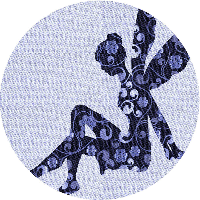 Square Machine Washable Transitional Lavender Blue Rug in a Living Room, wshpat1232blu