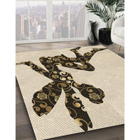 Patterned Vanilla Gold Rug, pat1232brn