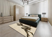 Patterned Vanilla Gold Rug in a Bedroom, pat1232brn