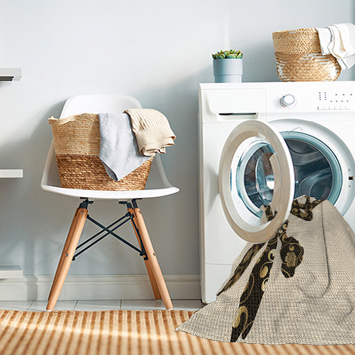 Machine Washable Transitional Vanilla Gold Rug in a Washing Machine, wshpat1232brn