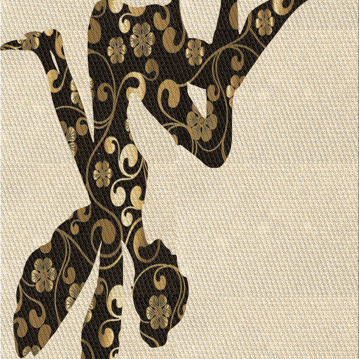 Machine Washable Transitional Vanilla Gold Rug, wshpat1232brn