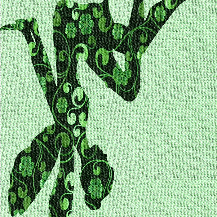 Machine Washable Transitional Mint Green Rug, wshpat1232grn