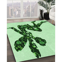 Patterned Mint Green Rug, pat1232grn