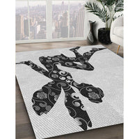 Patterned Platinum Gray Rug, pat1232gry