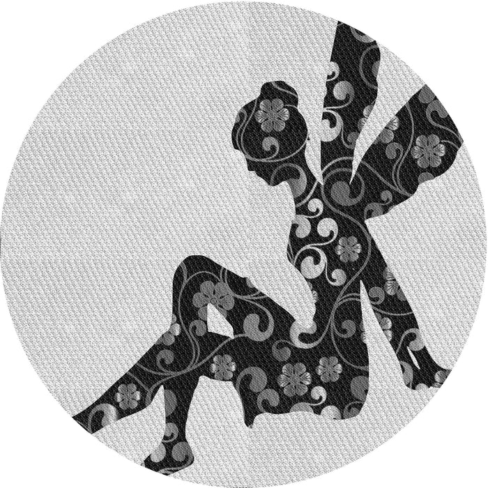 Square Patterned Platinum Gray Rug, pat1232gry