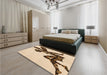 Patterned Light Brown Rug in a Bedroom, pat1232org