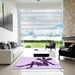 Square Patterned Purple Flower Purple Rug in a Living Room, pat1232pur