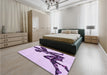 Patterned Purple Flower Purple Rug in a Bedroom, pat1232pur