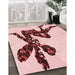 Machine Washable Transitional Light Rose Pink Rug in a Family Room, wshpat1232rd