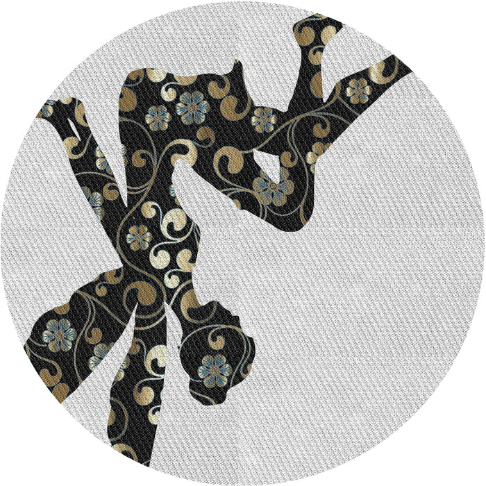 Square Machine Washable Transitional Carbon Gray Rug, wshpat1232