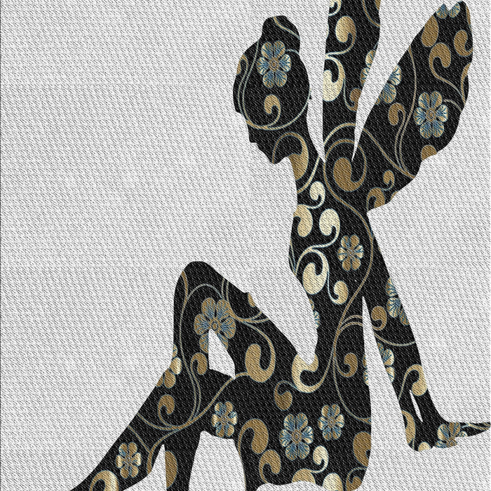 Patterned Carbon Gray Novelty Rug, pat1232