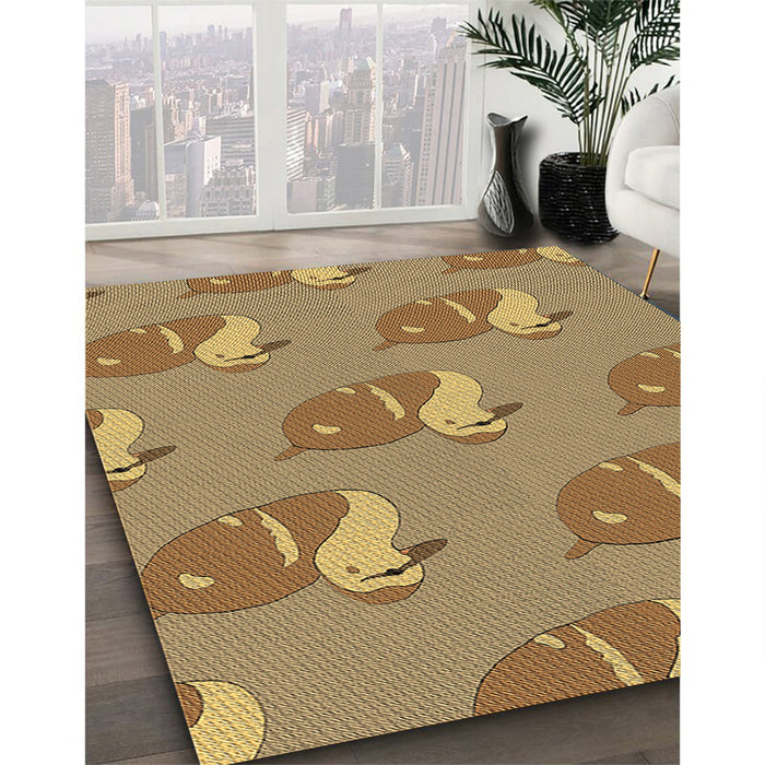 Patterned Light Brown Rug in Family Room, pat1233brn