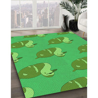 Patterned Neon Green Rug, pat1233grn