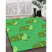 Machine Washable Transitional Neon Green Rug in a Family Room, wshpat1233grn