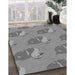 Machine Washable Transitional Dark Gray Rug in a Family Room, wshpat1233gry