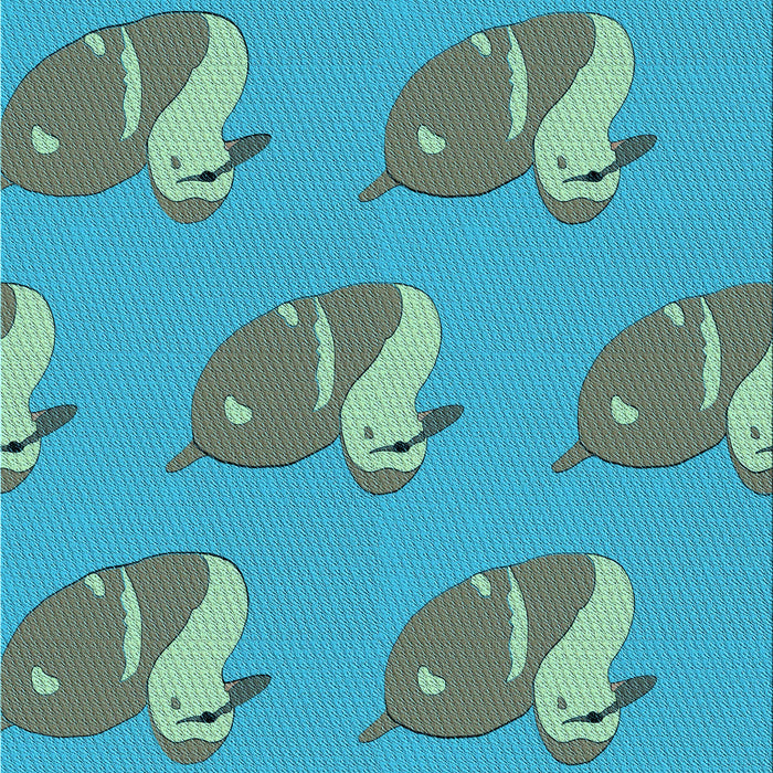 Patterned Deep-Sea Green Rug, pat1233lblu