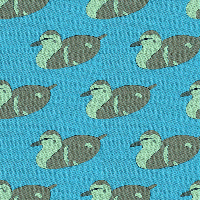 Round Patterned Deep-Sea Green Rug, pat1233lblu