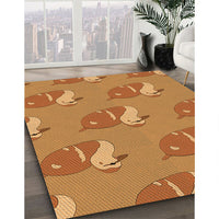 Patterned Dark Orange Rug, pat1233org