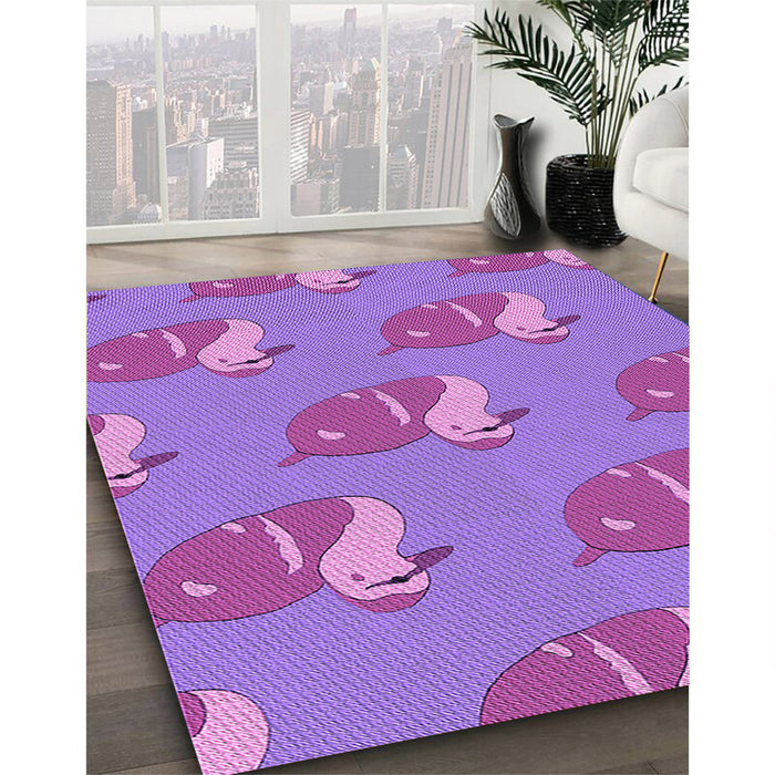 Patterned Purple Rug in Family Room, pat1233pur