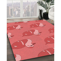 Patterned Red Rug, pat1233rd