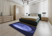 Patterned Night Blue Rug in a Bedroom, pat1234blu