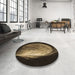 Round Patterned Light Brown Rug in a Office, pat1234brn