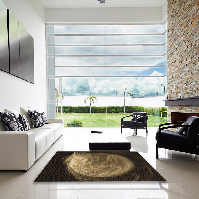 Square Patterned Light Brown Rug in a Living Room, pat1234brn