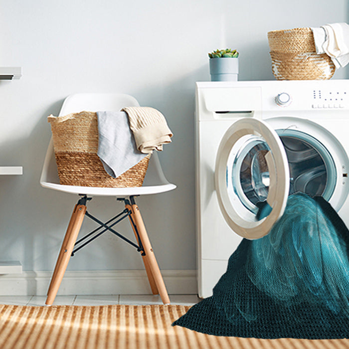 Machine Washable Transitional Dark Turquoise Green Rug in a Washing Machine, wshpat1234lblu