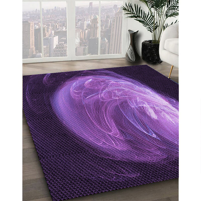 Machine Washable Transitional Dark Purple Rug in a Family Room, wshpat1234pur