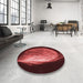 Round Patterned Red Rug in a Office, pat1234rd