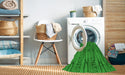 Machine Washable Transitional Green Rug in a Washing Machine, wshpat1235grn