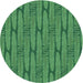 Square Patterned Forest Green Rug, pat1235lblu