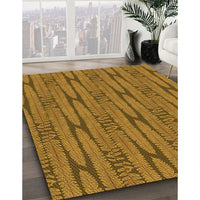 Patterned Dark Bronze Brown Rug, pat1235org