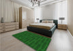 Patterned Green Rug in a Bedroom, pat1236grn