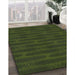 Patterned Dark Forest Green Novelty Rug in Family Room, pat1236