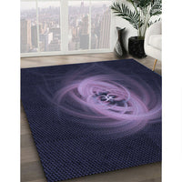 Patterned Deep Periwinkle Purple Rug, pat1237blu