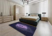 Patterned Deep Periwinkle Purple Rug in a Bedroom, pat1237blu