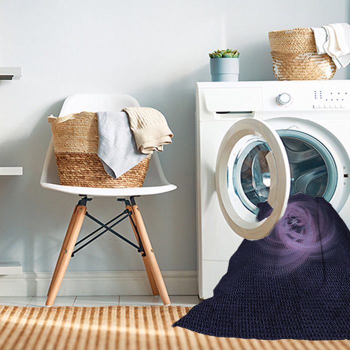 Machine Washable Transitional Deep Periwinkle Purple Rug in a Washing Machine, wshpat1237blu