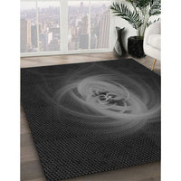 Patterned Midnight Gray Rug, pat1237gry