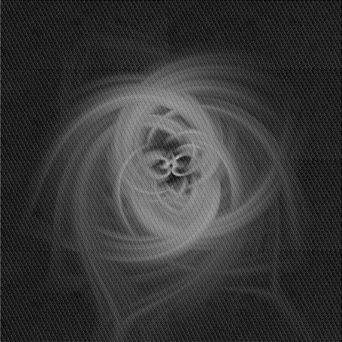 Round Patterned Midnight Gray Rug, pat1237gry