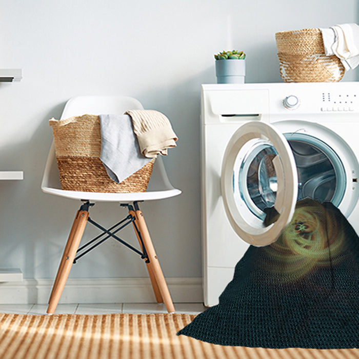 Machine Washable Transitional Midnight Gray Rug in a Washing Machine, wshpat1237lblu