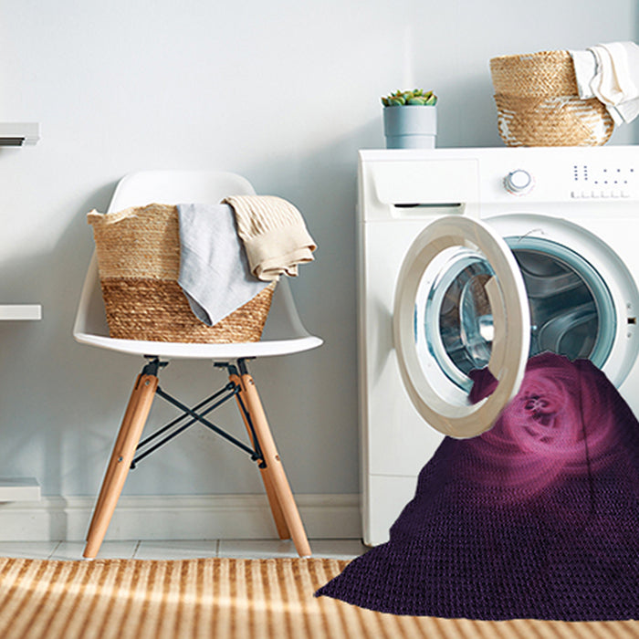 Machine Washable Transitional Dark Magenta Purple Rug in a Washing Machine, wshpat1237pur