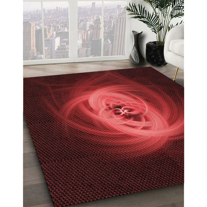 Machine Washable Transitional Maroon Red Rug in a Family Room, wshpat1237rd