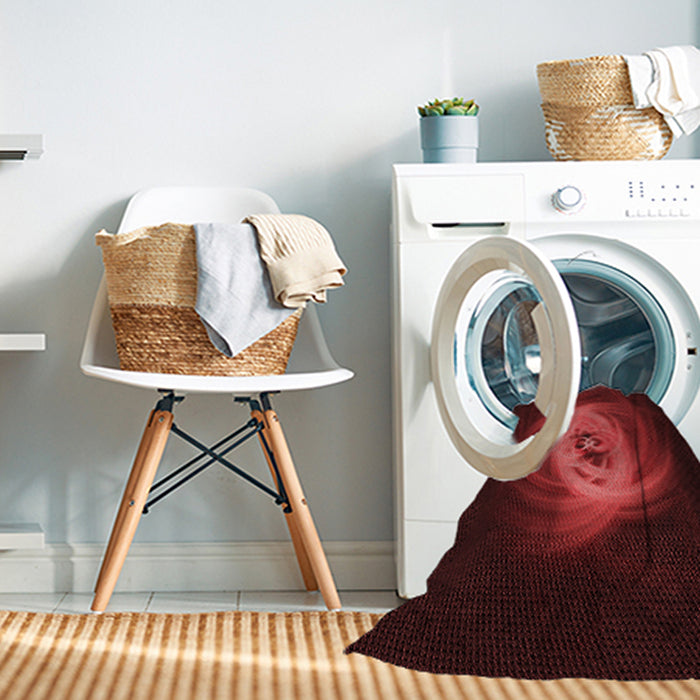 Machine Washable Transitional Maroon Red Rug in a Washing Machine, wshpat1237rd