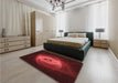 Patterned Maroon Red Rug in a Bedroom, pat1237rd