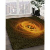 Patterned Black Brown Rug, pat1237yw