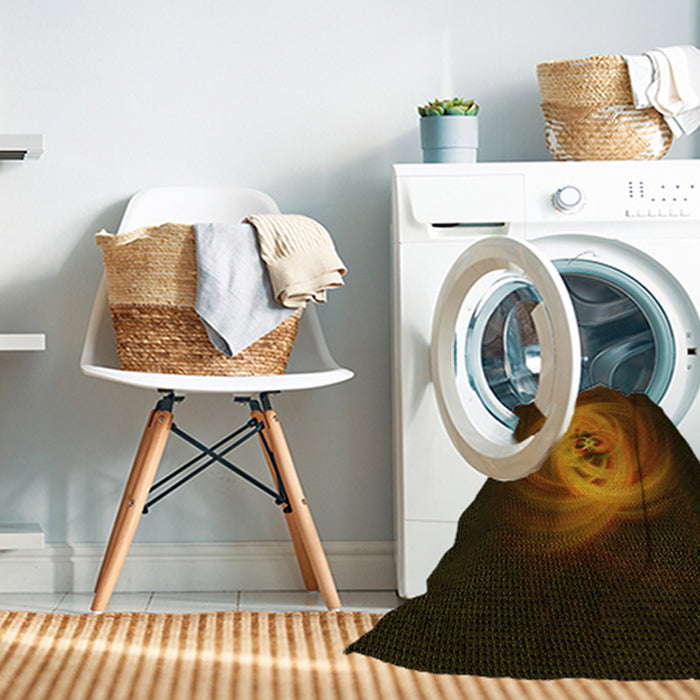 Machine Washable Transitional Black Brown Rug in a Washing Machine, wshpat1237yw