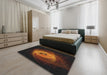 Machine Washable Transitional Sienna Brown Rug in a Bedroom, wshpat1237