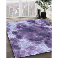 Patterned Purple Mimosa Purple Rug, pat1238blu